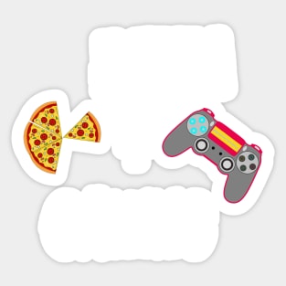 Life is Better with Pizza and Gaming Foodie Gamer Girl Sticker